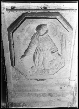 Scultori genovesi del secolo XVII: formelle nell'intradosso della Cappella di Santa Barbara (particolare con San Francesco in atto di ricevere le stimmate)