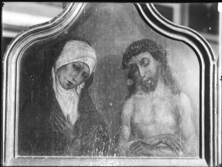 Trittico detto di Clemente VII, (scomparto centrale) con la Vergine e il Cristo piagato, G. David