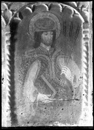 Ancona della Vergine (1501), particolare della predella con Santo (prima del restauro), Lorenzo Cavaro