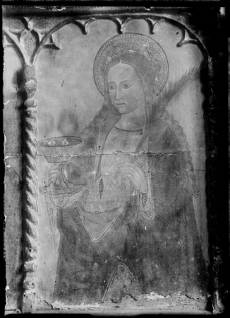 Ancona della Vergine (1501), particolare della predella con Santa Lucia (prima del restauro), Lorenzo Cavaro