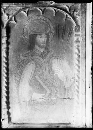 Ancona della Vergine (1501), particolare della predella con Santo (prima del restauro), Lorenzo Cavaro