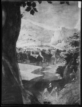 Riposo in Egitto, particolare del paesaggio, Marten Heemskerk (1498-1574)