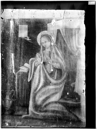 Ancona, particolare con l'Annunziata, Pittore sardo della prima metà del secolo XVI (prima del restauro)