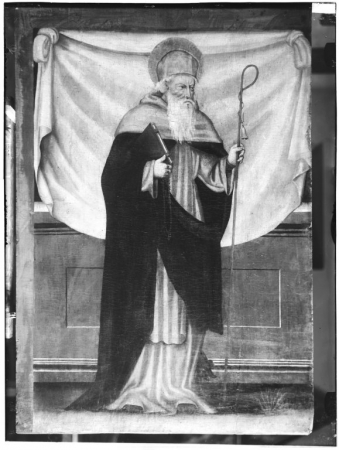 Ancona, particolare con Sant'Antonio Abate, Pittore sardo della prima metà del secolo XVI (dopo il restauro)