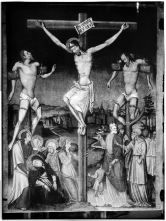 Ancona, particolare con la Crocifissione, Pittore sardo della prima metà del secolo XVI (dopo il restauro)