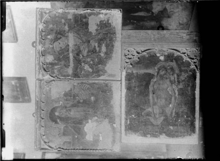 Ancona della Porziuncola, particolare della predella con la Pietà, Maestro di Castelsardo
