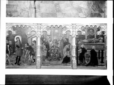 Ancona di Sanluri, tre scene della predella, Maestro sardo XVI secolo