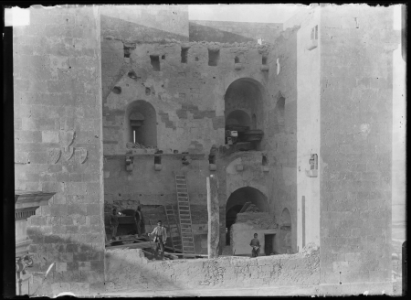 Torre dell'Elefante, durante i lavori di restauro, 1906-1908